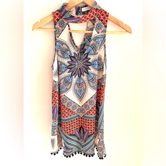 Sisters of the Tribe Petite Swing Boho Dress OR Tunic with Pom Pom Hem - Picture 4 of 11